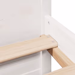 vidaXL Bookcase Bed without Mattress Bed Base White 140x200cm Solid Wood Pine - white, 140 x 200 cm - Additional view 8