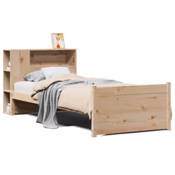 vidaXL Bookcase Bed without Mattress Bed Base Solid Wood Pine - 90 x 190 cm