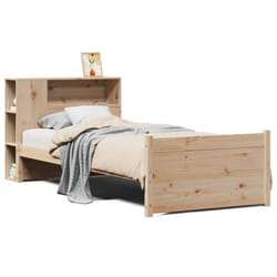 vidaXL Bookcase Bed without Mattress Bed Base Solid Wood Pine - 90 x 190 cm