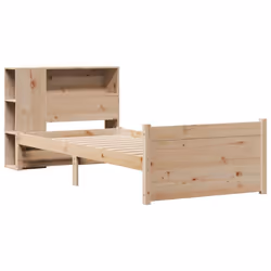 vidaXL Bookcase Bed without Mattress Bed Base Solid Wood Pine - 90 x 200 cm