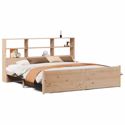 vidaXL Bookcase Bed without Mattress Home Bed Base 200x200cm Solid Wood Pine