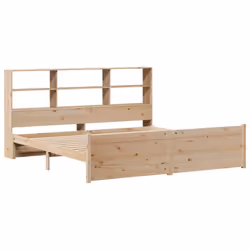 vidaXL Bookcase Bed without Mattress Home Bed Base 200x200cm Solid Wood Pine