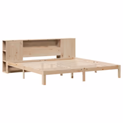 vidaXL Bookcase Bed without Mattress 180x200 cm Super King Solid Wood Pine