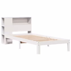 vidaXL Bookcase Bed without Mattress Bed Base White 100x200cm Solid Wood Pine