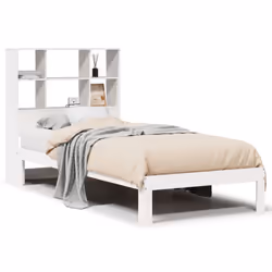 vidaXL Bookcase Bed without Mattress White 90x190 cm Single Solid Wood Pine