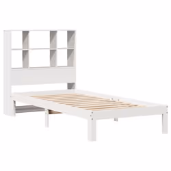 vidaXL Bookcase Bed without Mattress White 90x190 cm Single Solid Wood Pine