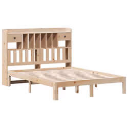 vidaXL Bookcase Bed without Mattress Home Bed Base 140x200cm Solid Wood Pine - Additional view 2