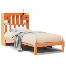 vidaXL Bookcase Bed without Mattress Bed Wax Brown 75x190cm Solid Wood Pine