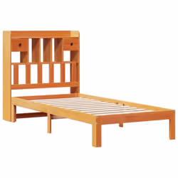 vidaXL Bookcase Bed without Mattress Bed Wax Brown 75x190cm Solid Wood Pine