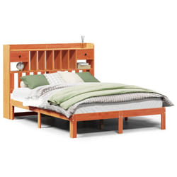 vidaXL Bookcase Bed without Mattress Bed Wax Brown 140x190cm Solid Wood Pine