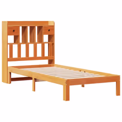 vidaXL Bookcase Bed without Mattress Bed Wax Brown 100x200cm Solid Wood Pine