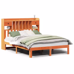 vidaXL Bookcase Bed without Mattress Bed Wax Brown 120x200cm Solid Wood Pine