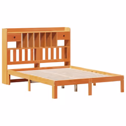 vidaXL Bookcase Bed without Mattress Bed Wax Brown 120x200cm Solid Wood Pine