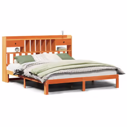 vidaXL Bookcase Bed without Mattress Bed Wax Brown 180x200cm Solid Wood Pine