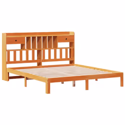 vidaXL Bookcase Bed without Mattress Bed Wax Brown 180x200cm Solid Wood Pine