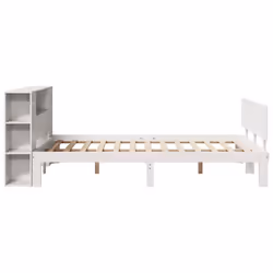 vidaXL Bookcase Bed without Mattress Bed Base White 140x200cm Solid Wood Pine - Additional view 4