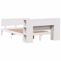 vidaXL Bookcase Bed without Mattress Bed Base White 140x200cm Solid Wood Pine - Additional view 5
