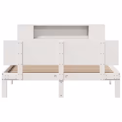 vidaXL Bookcase Bed without Mattress Bed Base White King Size Solid Wood Pine - Additional view 3