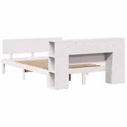 vidaXL Bookcase Bed without Mattress Bed Base White King Size Solid Wood Pine - Additional view 5
