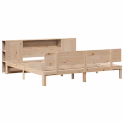 vidaXL Bookcase Bed without Mattress 180x200 cm Super King Solid Wood Pine