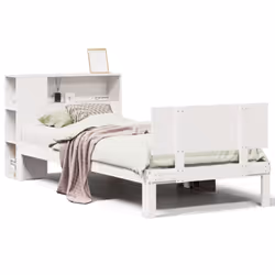 vidaXL Bookcase Bed without Mattress White 90x190cm Single Solid Wood Pine