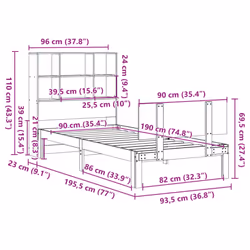 vidaXL Bookcase Bed without Mattress Bed Base 90x190cm Single Solid Wood Pine
