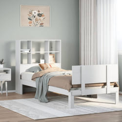 vidaXL Bookcase Bed without Mattress White 90x190cm Single Solid Wood Pine
