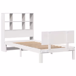 vidaXL Bookcase Bed without Mattress White 90x190cm Single Solid Wood Pine