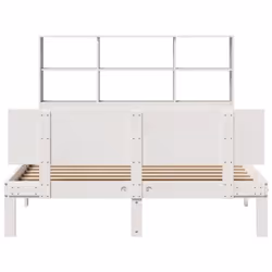 vidaXL Bookcase Bed without Mattress White 120x190 cm Small Double Solid Wood Pine