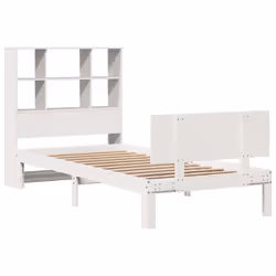 vidaXL Bookcase Bed without Mattress Bed Base White 90x200cm Solid Wood Pine