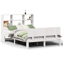 vidaXL Bookcase Bed without Mattress Bed Base White 120x200cm Solid Wood Pine
