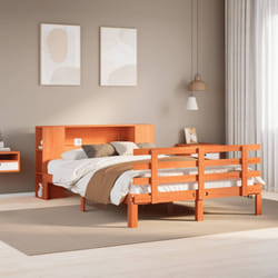 vidaXL Bookcase Bed without Mattress Bed Wax Brown 120x200cm Solid Wood Pine