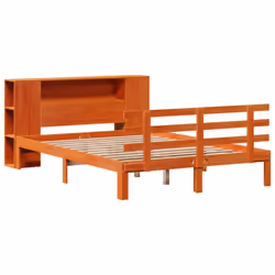 vidaXL Bookcase Bed without Mattress Bed Wax Brown 120x200cm Solid Wood Pine