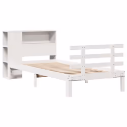 vidaXL Bookcase Bed without Mattress Bed White Small Single Solid Wood Pine