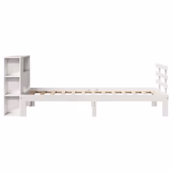 vidaXL Bookcase Bed without Mattress Bed White Small Single Solid Wood Pine - Additional view 4