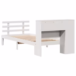 vidaXL Bookcase Bed without Mattress Bed White Small Single Solid Wood Pine - Additional view 5