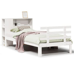 vidaXL Bookcase Bed without Mattress Bed Base White 100x200cm Solid Wood Pine