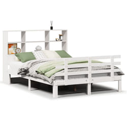 vidaXL Bookcase Bed without Mattress Bed Base White 120x200cm Solid Wood Pine