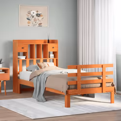 vidaXL Bookcase Bed without Mattress Bed Wax Brown 100x200cm Solid Wood Pine