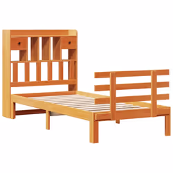 vidaXL Bookcase Bed without Mattress Bed Wax Brown 100x200cm Solid Wood Pine