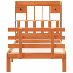 vidaXL Bookcase Bed without Mattress Bed Wax Brown 100x200cm Solid Wood Pine