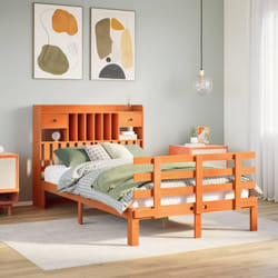 vidaXL Bookcase Bed without Mattress Bed Wax Brown 120x200cm Solid Wood Pine