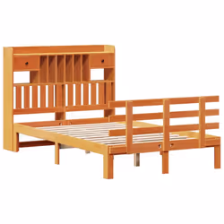 vidaXL Bookcase Bed without Mattress Bed Wax Brown 120x200cm Solid Wood Pine
