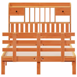 vidaXL Bookcase Bed without Mattress Bed Wax Brown 120x200cm Solid Wood Pine
