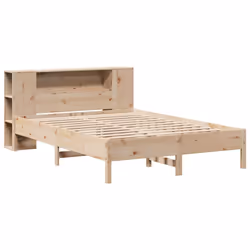 vidaXL Bookcase Bed without Mattress Bed Frame 150x200 cm King Solid Wood Pine