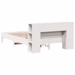vidaXL Bookcase Bed without Mattress Wax Solid Wood Pine - white, 140 x 200cm - Additional view 5