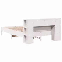 vidaXL Bookcase Bed without Mattress Wax Solid Wood Pine - white, 140 x 190cm - Additional view 4