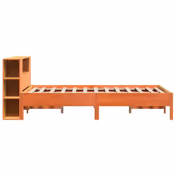 vidaXL Bookcase Bed without Mattress Wax Solid Wood Pine - wax brown, 140 x 190cm - Additional view 4