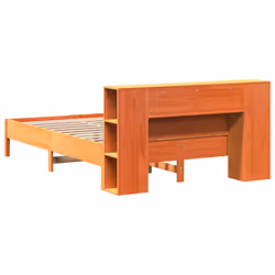vidaXL Bookcase Bed without Mattress Wax Solid Wood Pine - wax brown, 140 x 190cm - Additional view 5