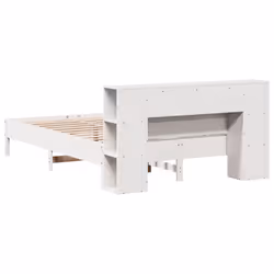 vidaXL Bookcase Bed without Mattress Wax Solid Wood Pine - white, 120 x 190cm - Additional view 5